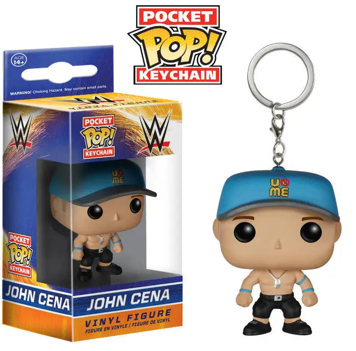 FUNKO POP Pocket Keychain WWE Boxing Challenge Arena Star John Cena Key Chains Kid Action Figure Toy Key Rings Gift