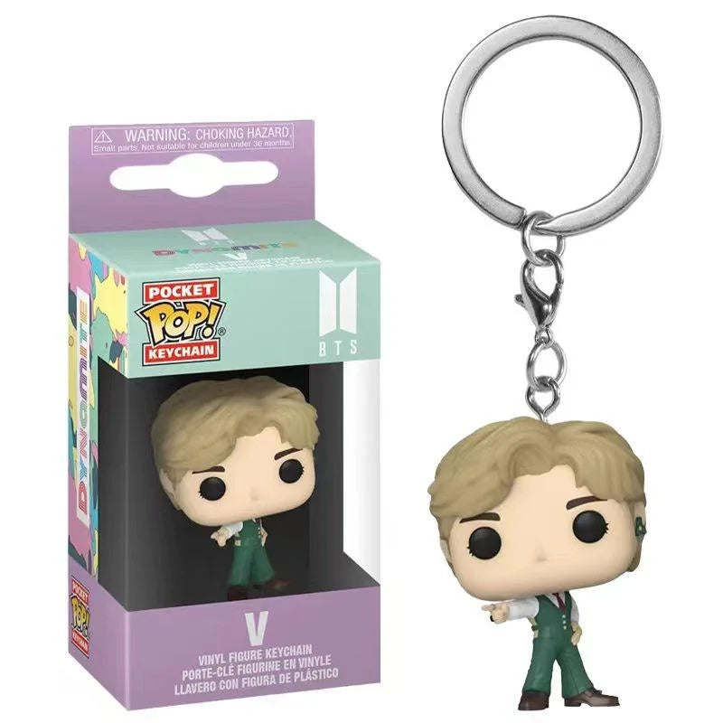 Funko POP Pocket Keychain Toy Men's Team RM SUGA JUNG KOOK JIMIN Jin V J-HOPE Pocket Pop Keychain Vinyl Figure Collection Toys