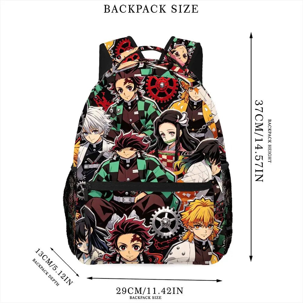 Demon Slayer Anime Backpack Tanjirou Nezuko Print School Bag for Teen Large Capacity Travel Rucksack Mochilas Casual Daypack