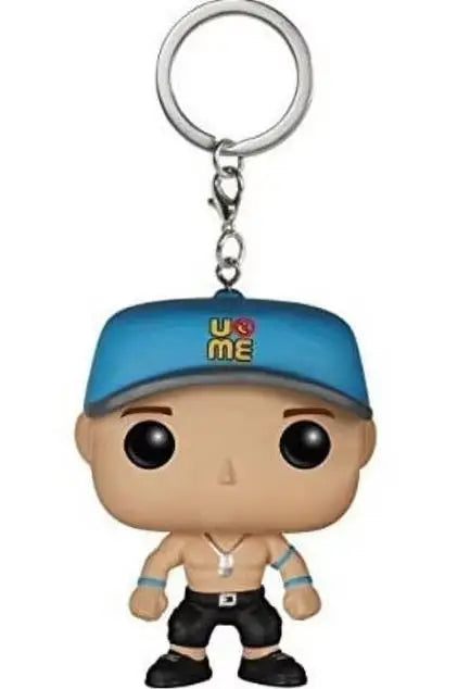 FUNKO POP Pocket Keychain WWE Boxing Challenge Arena Star John Cena Key Chains Kid Action Figure Toy Key Rings Gift
