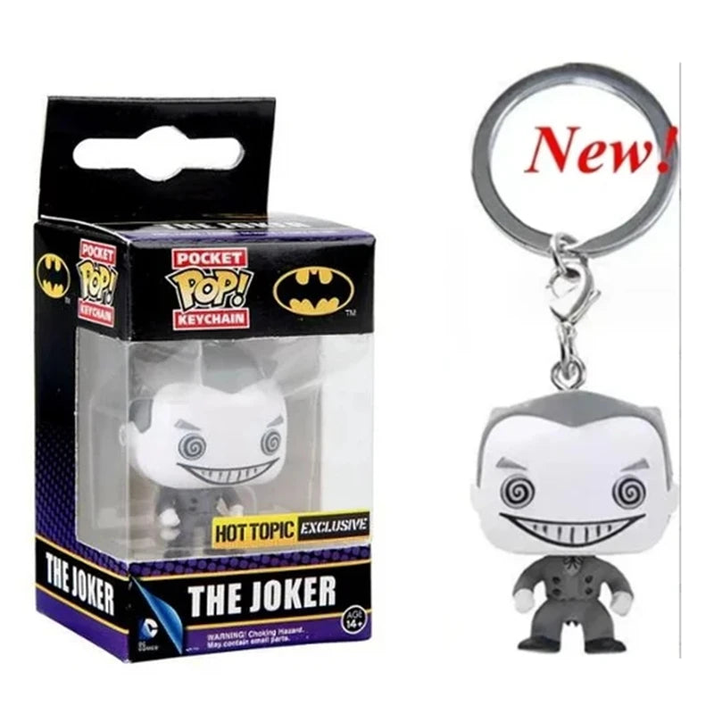 FUNKO POP Movies Suicide Squad The Joker Harley Quinn King Shark Keychain Toy Action Figure Collection Toys for Kids with Box