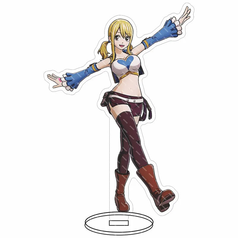 16CM Anime Figure FAIRY TAIL Natsu Dragneel Lucy Heartfilia Erza Scarlet Wendy Marvell Cos Acrylic Big Stand Ornaments Gifts