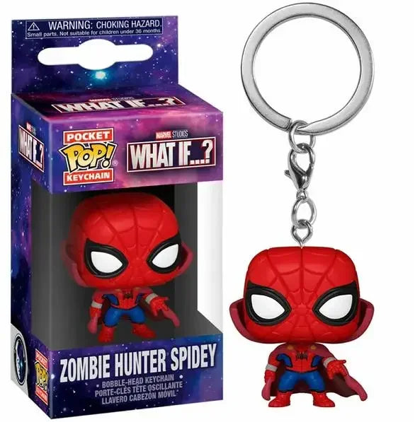FUNKO POP The Avengers Marvels Iron Man Rocket Spider-man Hulk Loki Thor Captain America Panther Pocket Keychain Model Toys Gift