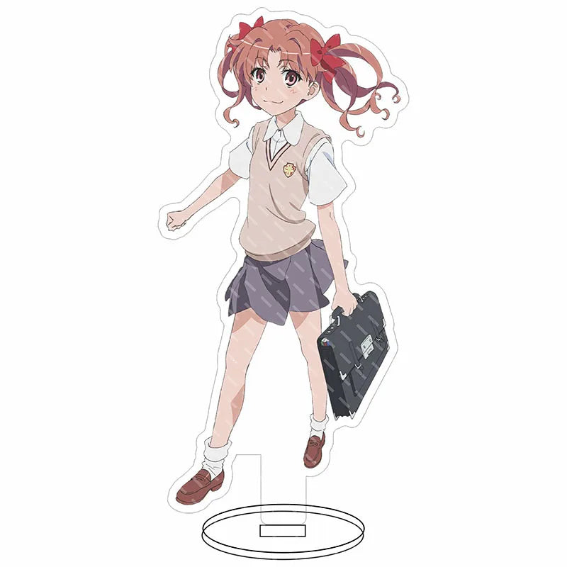 16CM Anime Figure A Certain Scientific Railgun‌ Misaka Mikoto Shirai Kuroko Uiharu Kazari Cos Acrylic Stand Ornaments Gifts