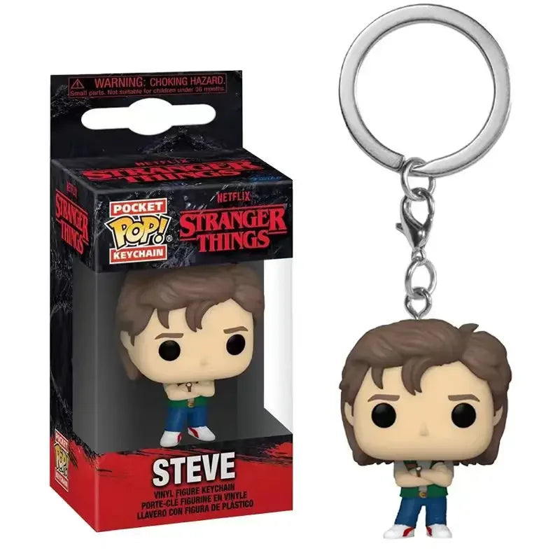 Funko POP NEW  ELEVEN Demogorgon DUSTIN Barb Steve Robin Keychain Toy Vinyl Figure Pocket Keychain Model Kid Toys