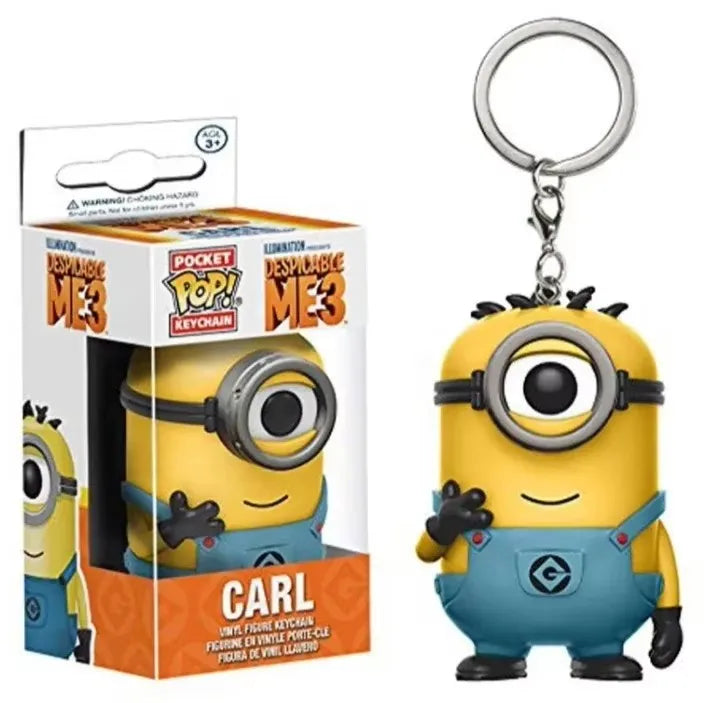 Funko Pop Keychains Minions Pajama Bob Keyrings Vinyl Action Figure Collection Toy Doll Christmas Gift for Kids