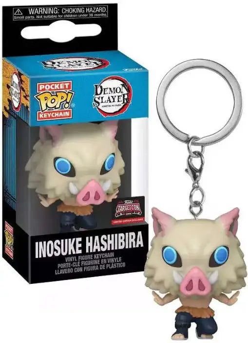 FUNKO POP Demon Slayer Nezuko Kamado Zenistu Agatsuma Tanjiro Inosuke Hashibira Pocket Pop Keychain Collection Model Doll Toy