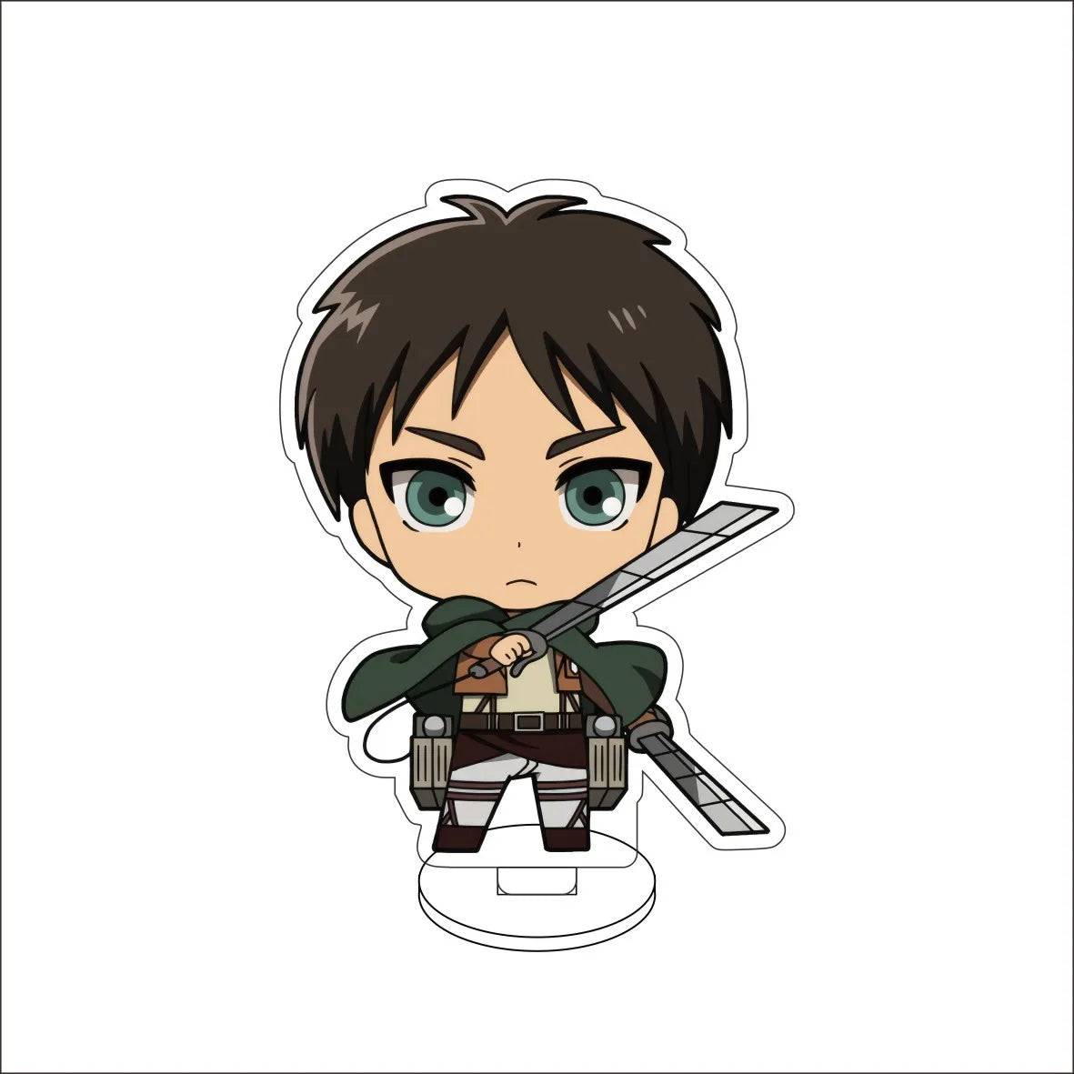 10CM Anime Attack on Titan Eren Jaeger Hange Zoë Mikasa Ackerman Armin Arlert Cos Acrylic Figure Stand Cute Gifts Ornaments