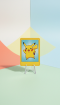 Ungraded Pikachu Card On Acrylic Stand