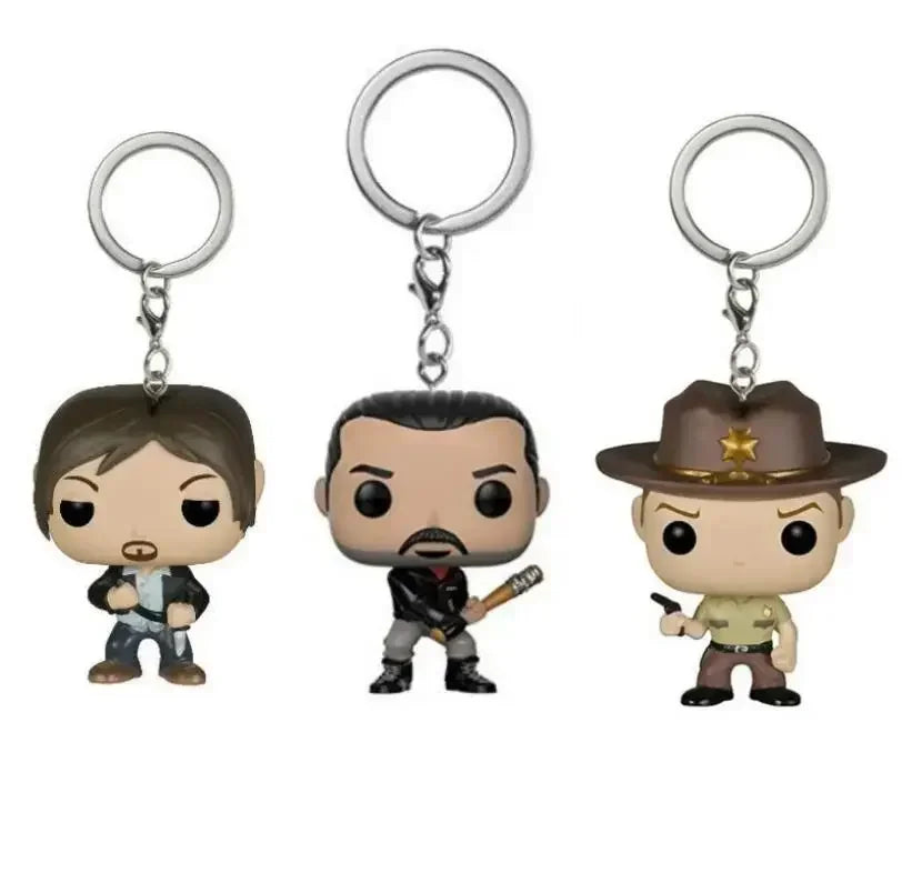 2026 Funko Pocket Keychains The Walking Dead Negan Action Figures Rick Grime Daryl Dixon Keychain Toys Figure Gift Toys