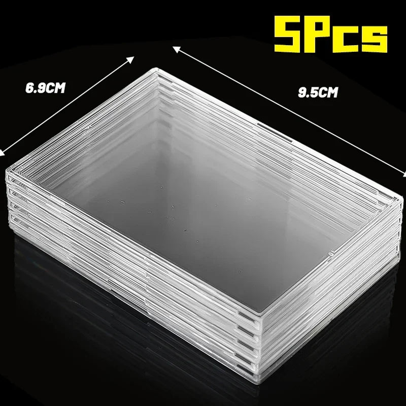 Clear Acrylic Card Holder Snap Type Gaming Sports Trading Card Display Case Kpop Idol Photo Protective Sleeves Not Magnetic