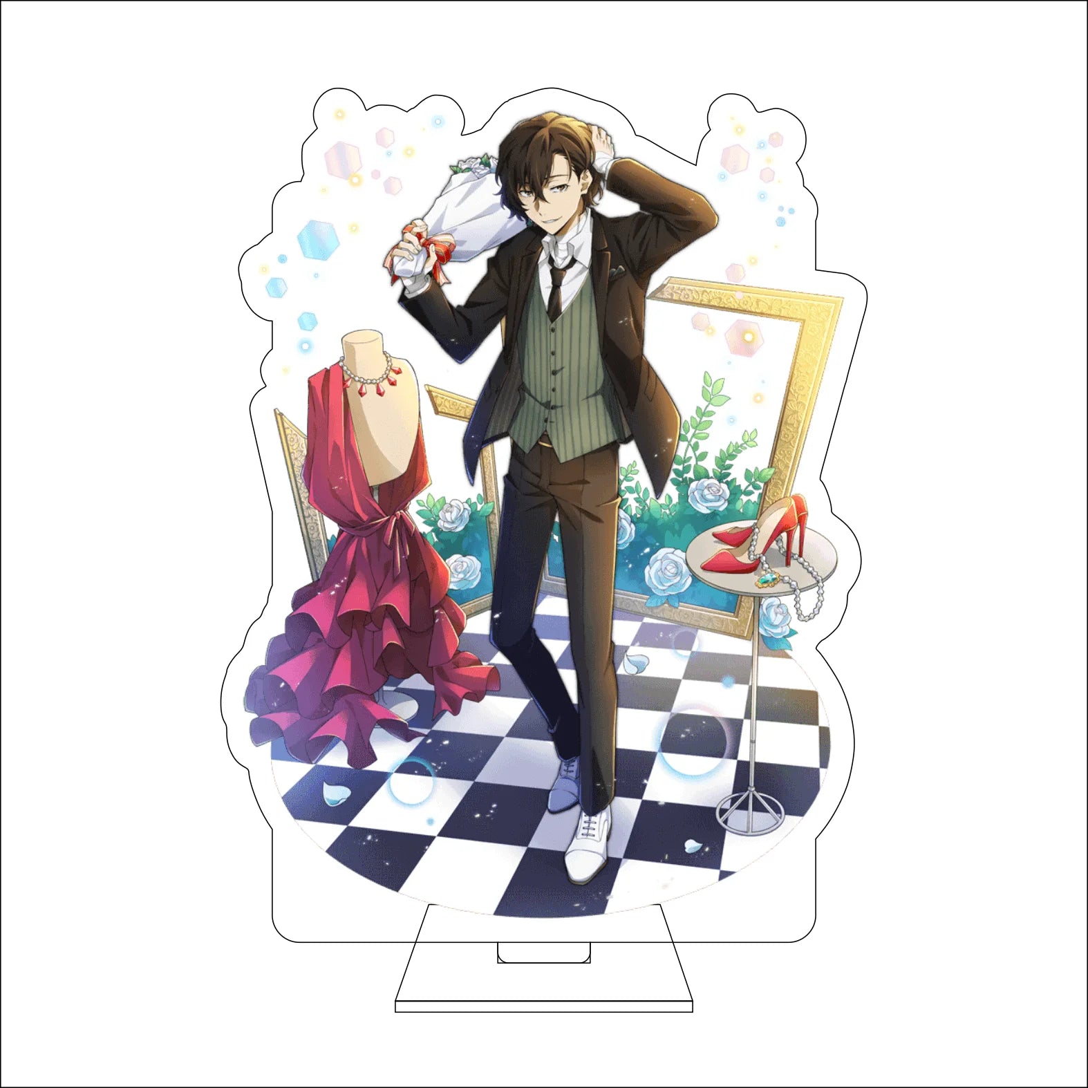 16CM Anime Bungo Stray Dogs Cosplay Acrylic Figure Stand Plate Ryunosuke Akutagawa Nakahara Chuuya Ornaments Gifts