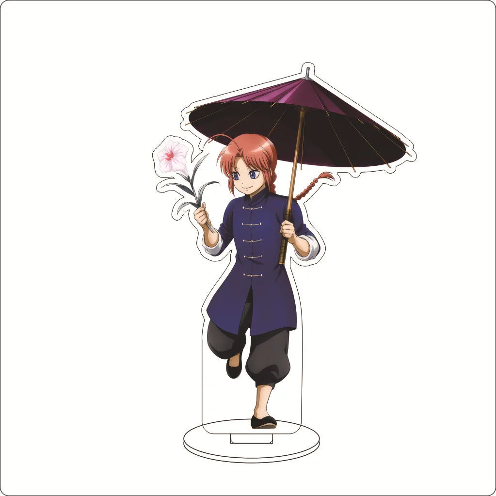16CM Anime Gintama Sakata Gintoki Shimura Shinpachi Kagura Kondou Isao Okita Sougo Cos Acrylic Figure Stand Ornaments Gifts