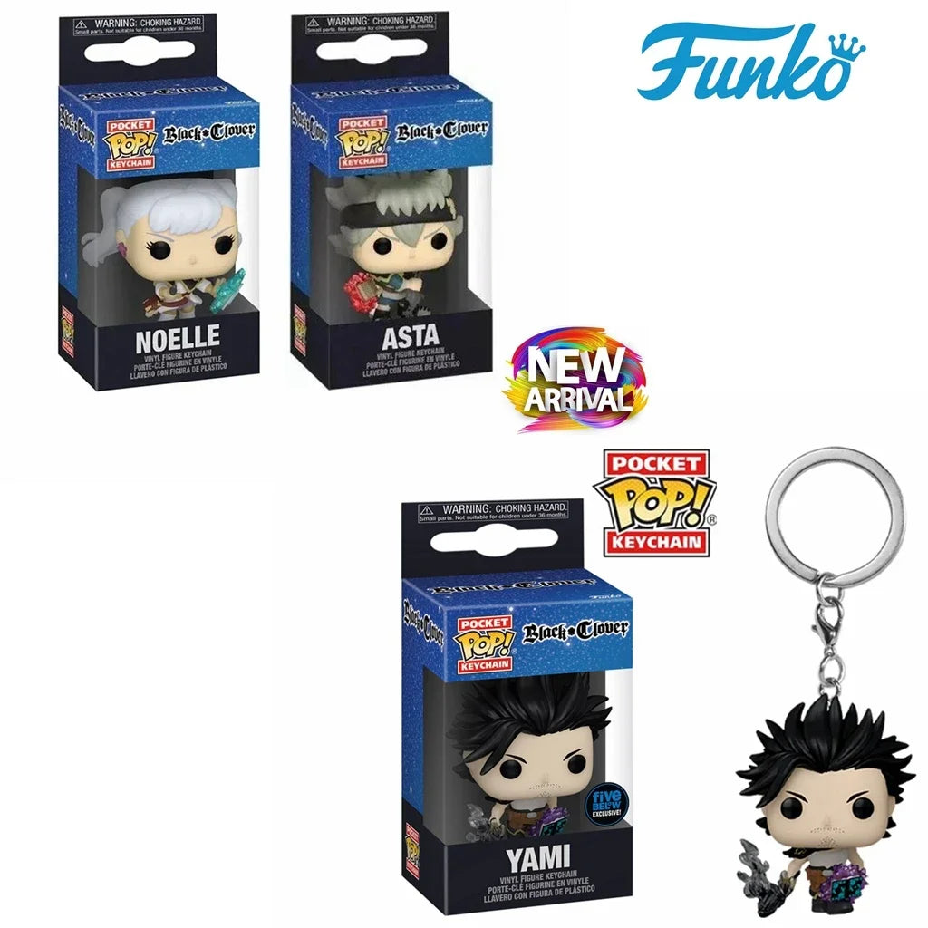 Funko POP Pocket Pop Keychain Black Clover YAMI NOELLE ASTA Vinyl Figure Special Edition Pendant Keychain Toys for Children Gift