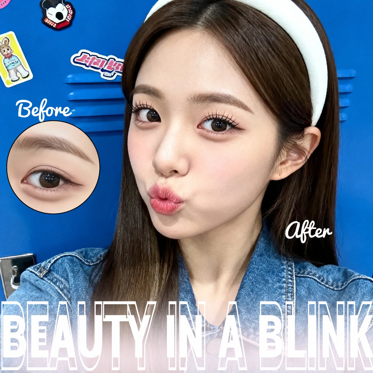 Korean Stylish False Eyelashes K-pop Inspired Design Comic Fluffy Clustered Slender Self-Adhesive Perfect for Everyday