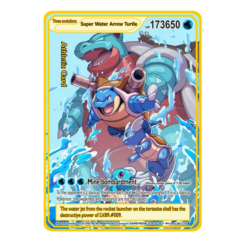 2026 NEW Pokemon Metal Card 10000 Points Arceus Charizard Super Card Golden English Mewtwo Vmax GX EX Anime Collection Card Gift