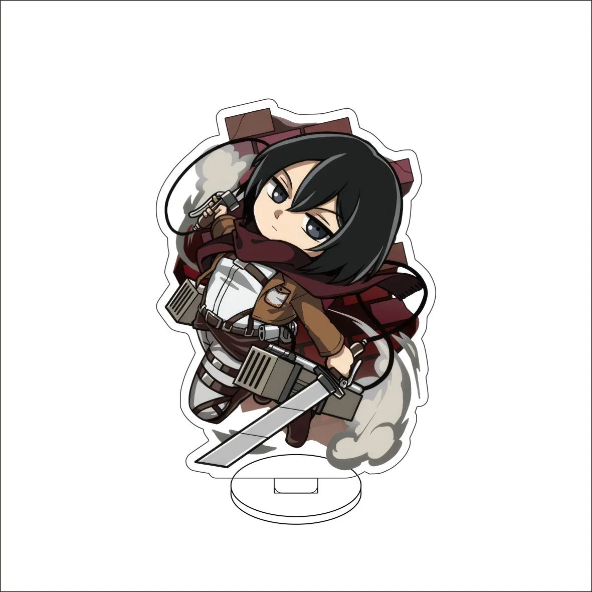 10CM Anime Attack on Titan Eren Jaeger Hange Zoë Mikasa Ackerman Armin Arlert Cos Acrylic Figure Stand Cute Gifts Ornaments