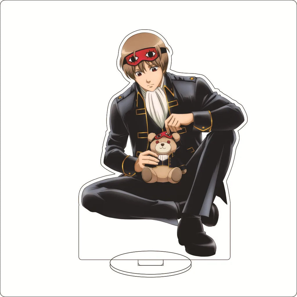 16CM Anime Gintama Sakata Gintoki Shimura Shinpachi Kagura Kondou Isao Okita Sougo Cos Acrylic Figure Stand Ornaments Gifts
