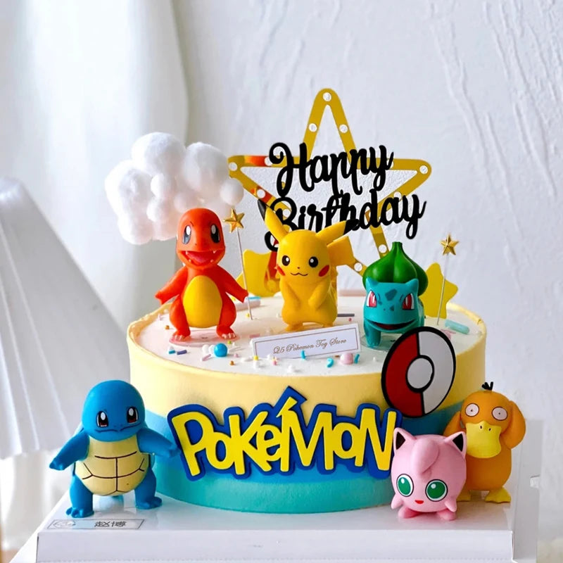 13Pcs/set Pokemon Cake Topper Pikachu Anime Figure Party Happy Birthday Pokemon Cake Decoration Supplies Ornaments Gift