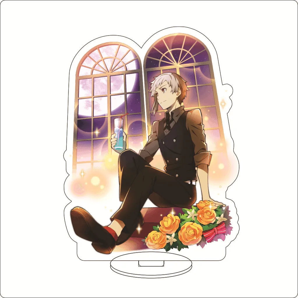 16CM Anime ‌Bungo Stray Dogs Nakajima Atsushi Dazai Osamu Kunikida Doppo Edogawa Ranpo Cos Acrylic Figure Stand Ornaments Gifts