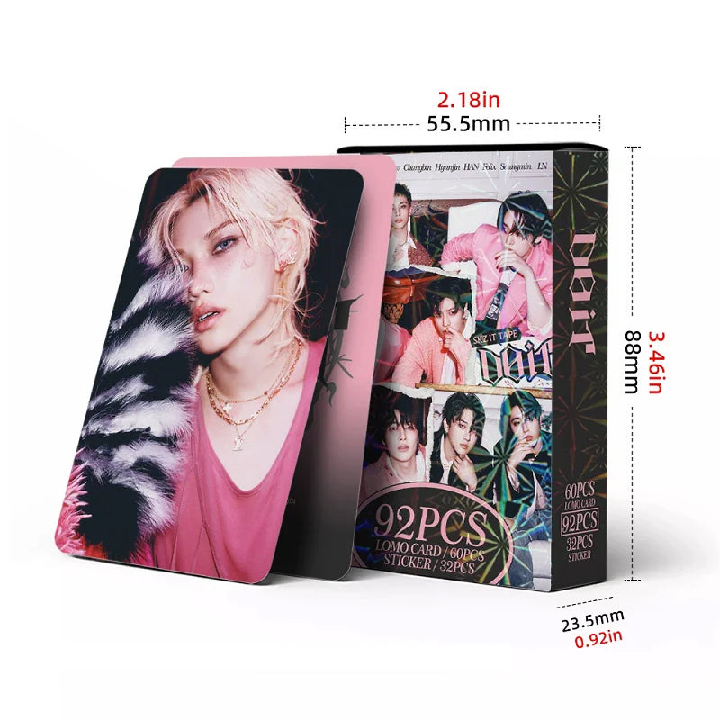 92 Pieces SKZ IT TAPE: DO IT New Album Photo Card Set - K-pop Idol Collectible Cards with Bonus Stickers
