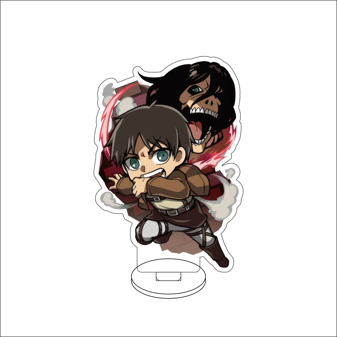 10CM Anime Attack on Titan Eren Jaeger Hange Zoë Mikasa Ackerman Armin Arlert Cos Acrylic Figure Stand Cute Gifts Ornaments