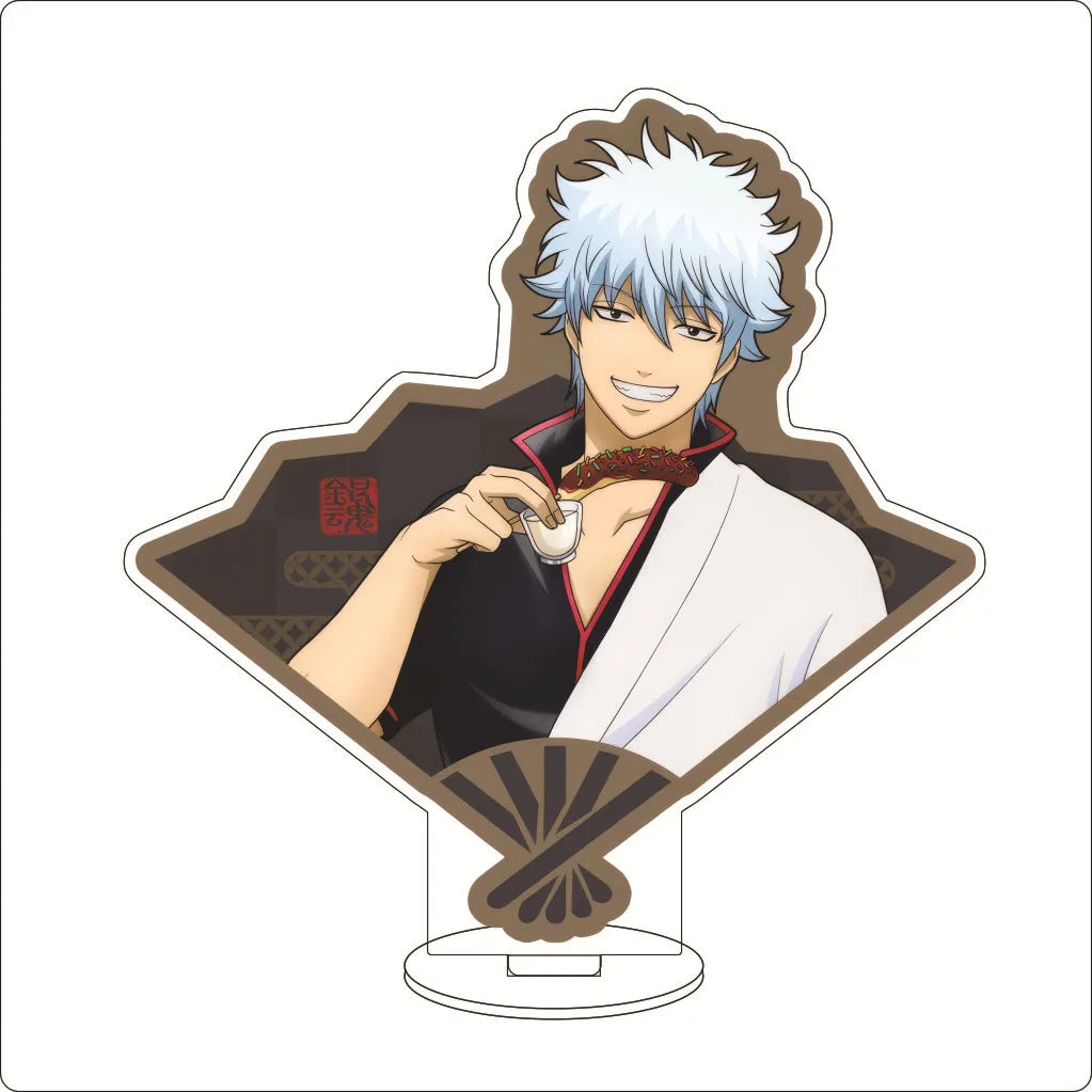 16CM Anime Gintama Sakata Gintoki Shimura Shinpachi Kagura Kondou Isao Okita Sougo Cos Acrylic Figure Stand Ornaments Gifts