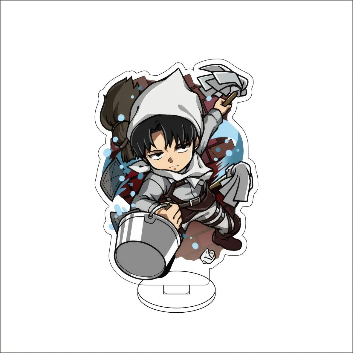 10CM Anime Attack on Titan Eren Jaeger Hange Zoë Mikasa Ackerman Armin Arlert Cos Acrylic Figure Stand Cute Gifts Ornaments