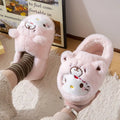 Anime Winter Plush Slippers Kuromi Hello Kitty Cinnamoroll Sanrioed Kawaii Cartoon Cute Indoor Thicken Warm Home Slippers