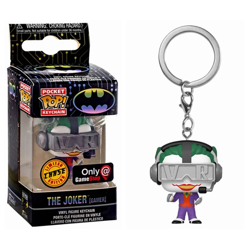 FUNKO POP Movies Suicide Squad The Joker Harley Quinn King Shark Keychain Toy Action Figure Collection Toys for Kids with Box