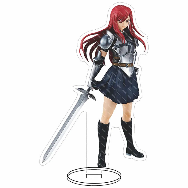 16CM Anime Figure FAIRY TAIL Natsu Dragneel Lucy Heartfilia Erza Scarlet Wendy Marvell Cos Acrylic Big Stand Ornaments Gifts