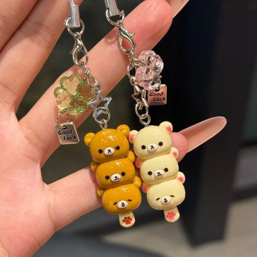 Japanese Style Kawaii Cartoon Bear  Photo Card Holder Keyring Cute Bear K-Pop Idol Keychain For 2 Inch Photo School License Case