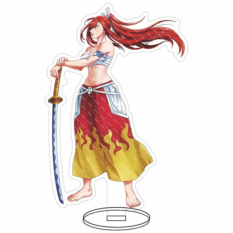 16CM Anime Figure FAIRY TAIL Natsu Dragneel Lucy Heartfilia Erza Scarlet Wendy Marvell Cos Acrylic Big Stand Ornaments Gifts