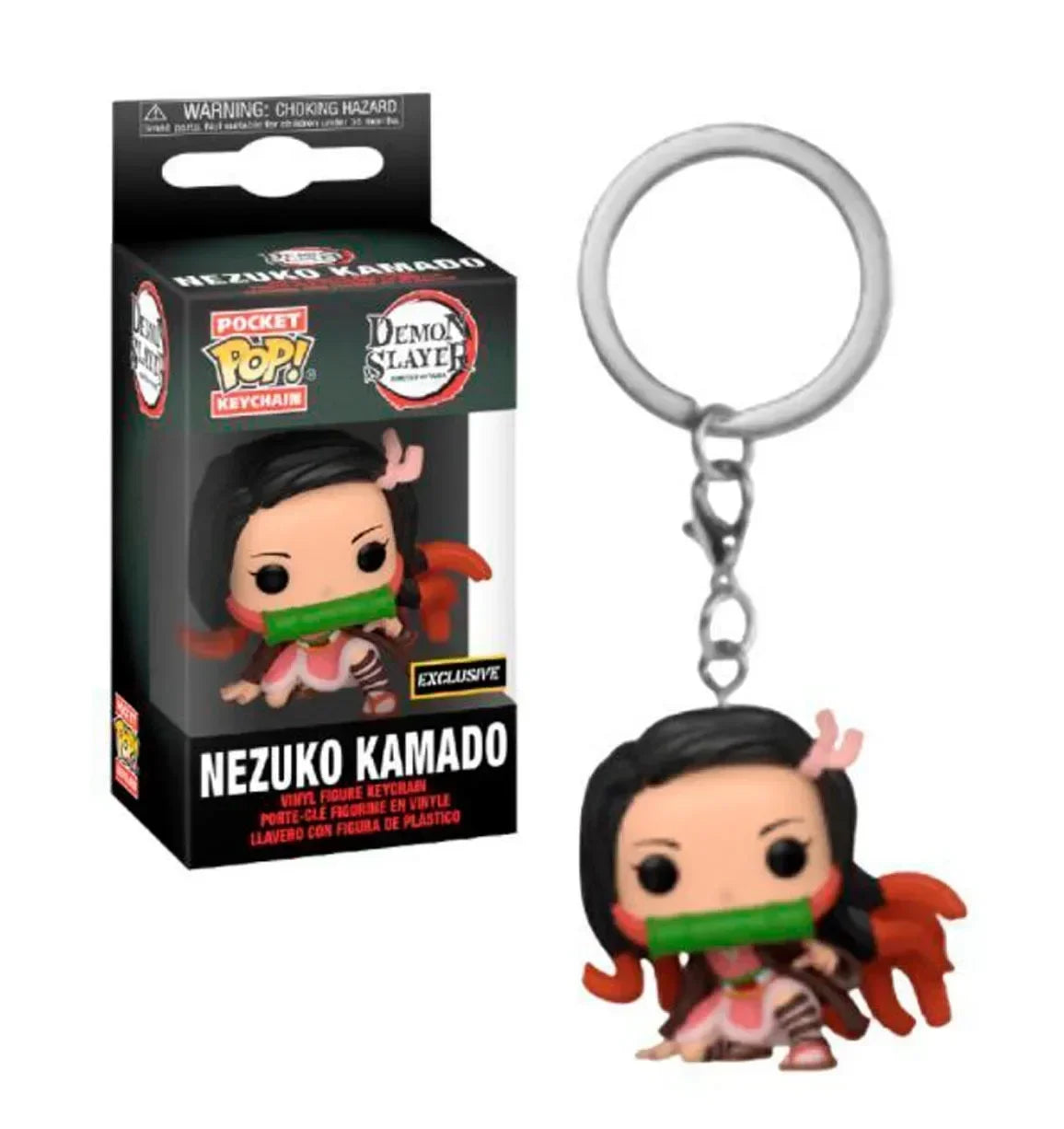 FUNKO POP Demon Slayer Nezuko Kamado Zenistu Agatsuma Tanjiro Inosuke Hashibira Pocket Pop Keychain Collection Model Doll Toy