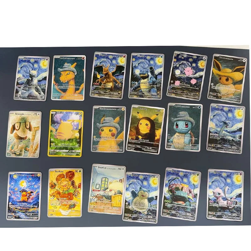 18Pcs/set Diy Pokemon Pocket Van GoghSelf Control Collect Signature Trading Flash Card Anime Cartoon Gift