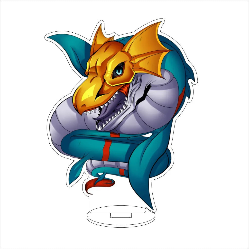 16CM Anime Digital Monster Hououmon Metal Greymon Drimogemon Cherubimon Cos Acrylic Figure Stand Ornaments Chirstmas Gifts