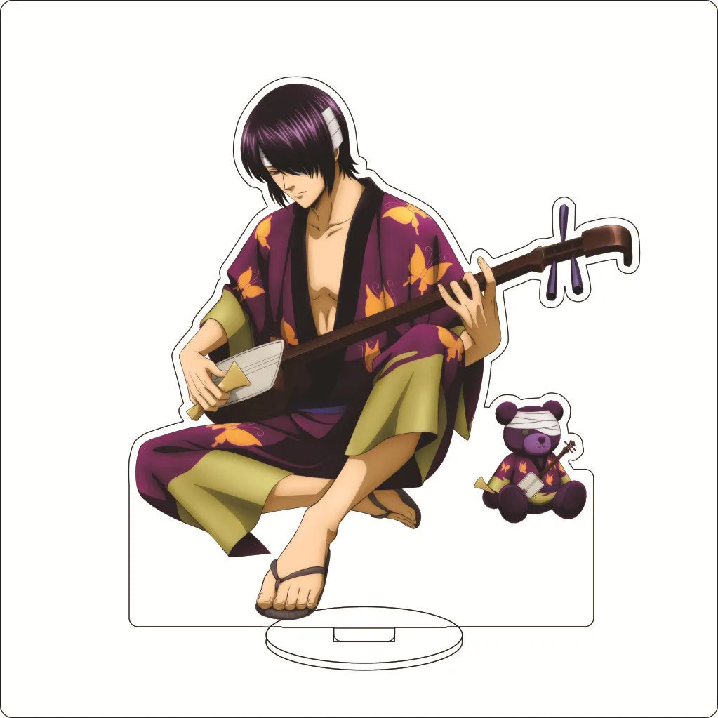 16CM Anime Gintama Sakata Gintoki Shimura Shinpachi Kagura Kondou Isao Okita Sougo Cos Acrylic Figure Stand Ornaments Gifts