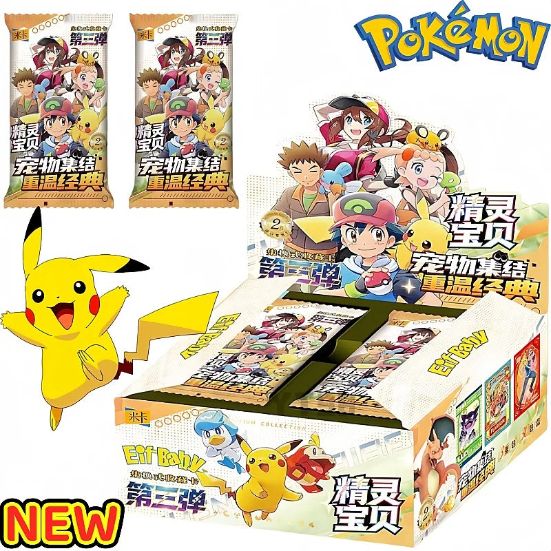 New Pokemon 30pcs Anime Game Eif Card Luxury Pet Card Collection The 3 Version Exchange Gift Box Card Toy Hobbies Christmas Gift