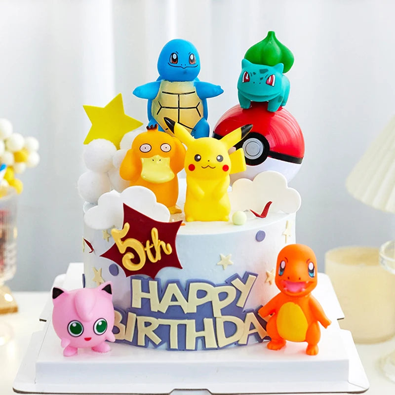 13Pcs/set Pokemon Cake Topper Pikachu Anime Figure Party Happy Birthday Pokemon Cake Decoration Supplies Ornaments Gift