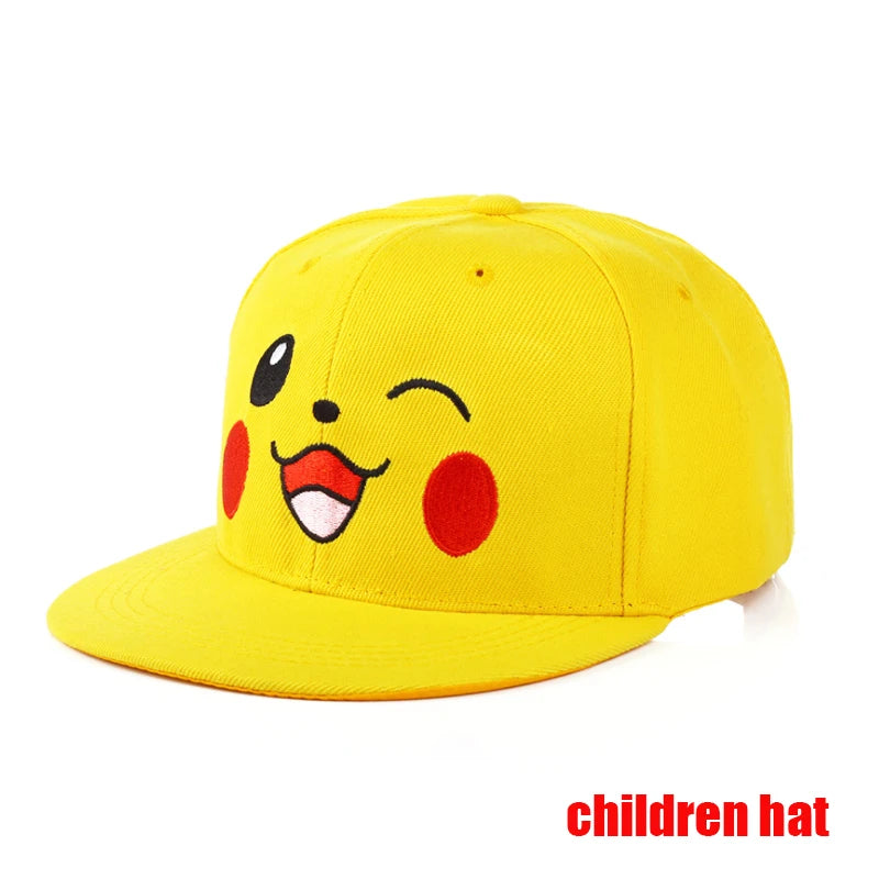 Anime Figure Pokemon Baseball Cap Pikachu Hat Adjustable Pokemon Cosplay Hip Hop Cartoon Adult Hats Boy Girl Kids Birthday Gifts