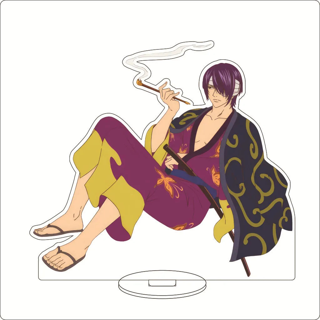 16CM Anime Gintama Sakata Gintoki Shimura Shinpachi Kagura Kondou Isao Okita Sougo Cos Acrylic Figure Stand Ornaments Gifts
