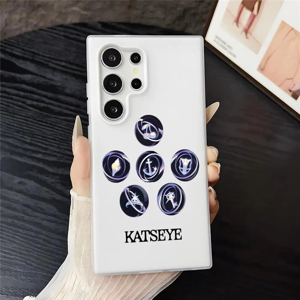 Kpop Band K-katseye Phone Case For Samsung Galaxy S25 S24 S22 S23 Ultra S21 S20 Plus Frosted Jelly Shockproof Soft Cover