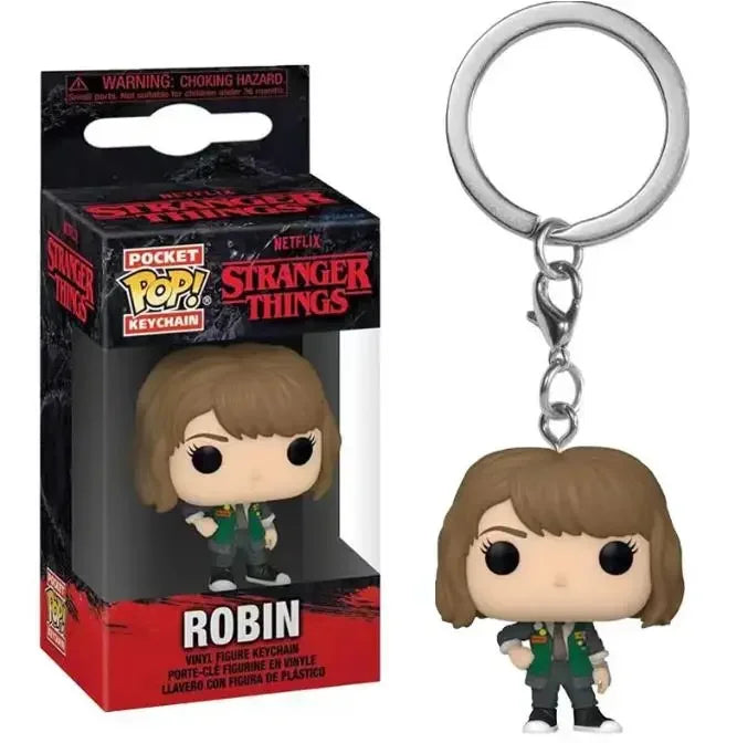 Funko Pop Pocket Keychain Eleven Robin Steve Dustin Key Ring Demogorgon Chain Model Carvinal Adults Children Toy Gift