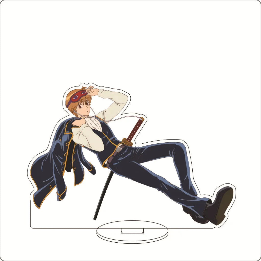 16CM Anime Gintama Sakata Gintoki Shimura Shinpachi Kagura Kondou Isao Okita Sougo Cos Acrylic Figure Stand Ornaments Gifts