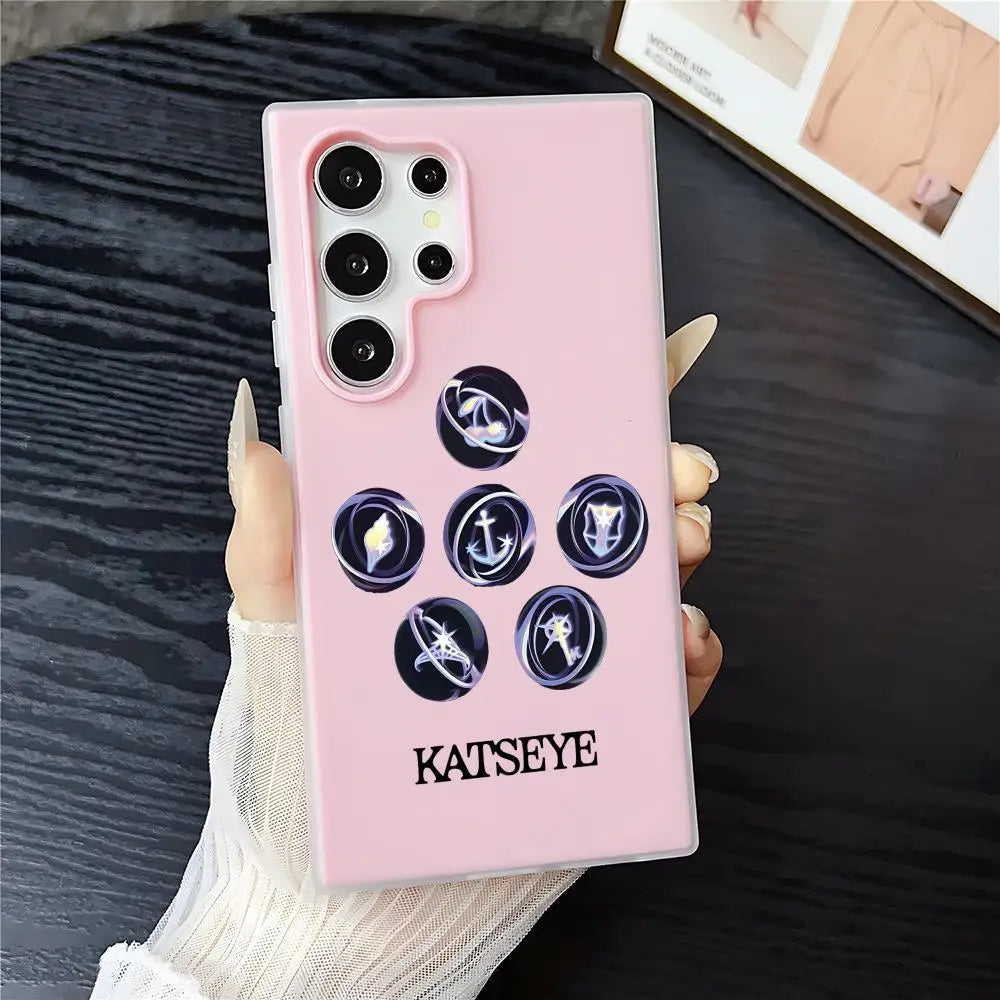 Kpop Band K-katseye Phone Case For Samsung Galaxy S25 S24 S22 S23 Ultra S21 S20 Plus Frosted Jelly Shockproof Soft Cover