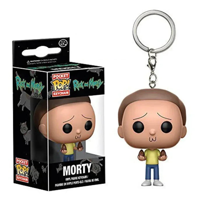 Funko Pop Rick  Keychain Vinyl Figure Toys Funny Rick Pickle and Morty Mr. Meeseeks Snowball Dolls Pocket Pop Keyring