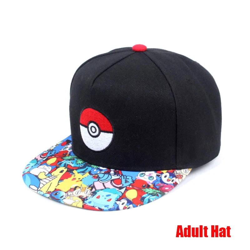 Anime Figure Pokemon Baseball Cap Pikachu Hat Adjustable Pokemon Cosplay Hip Hop Cartoon Adult Hats Boy Girl Kids Birthday Gifts