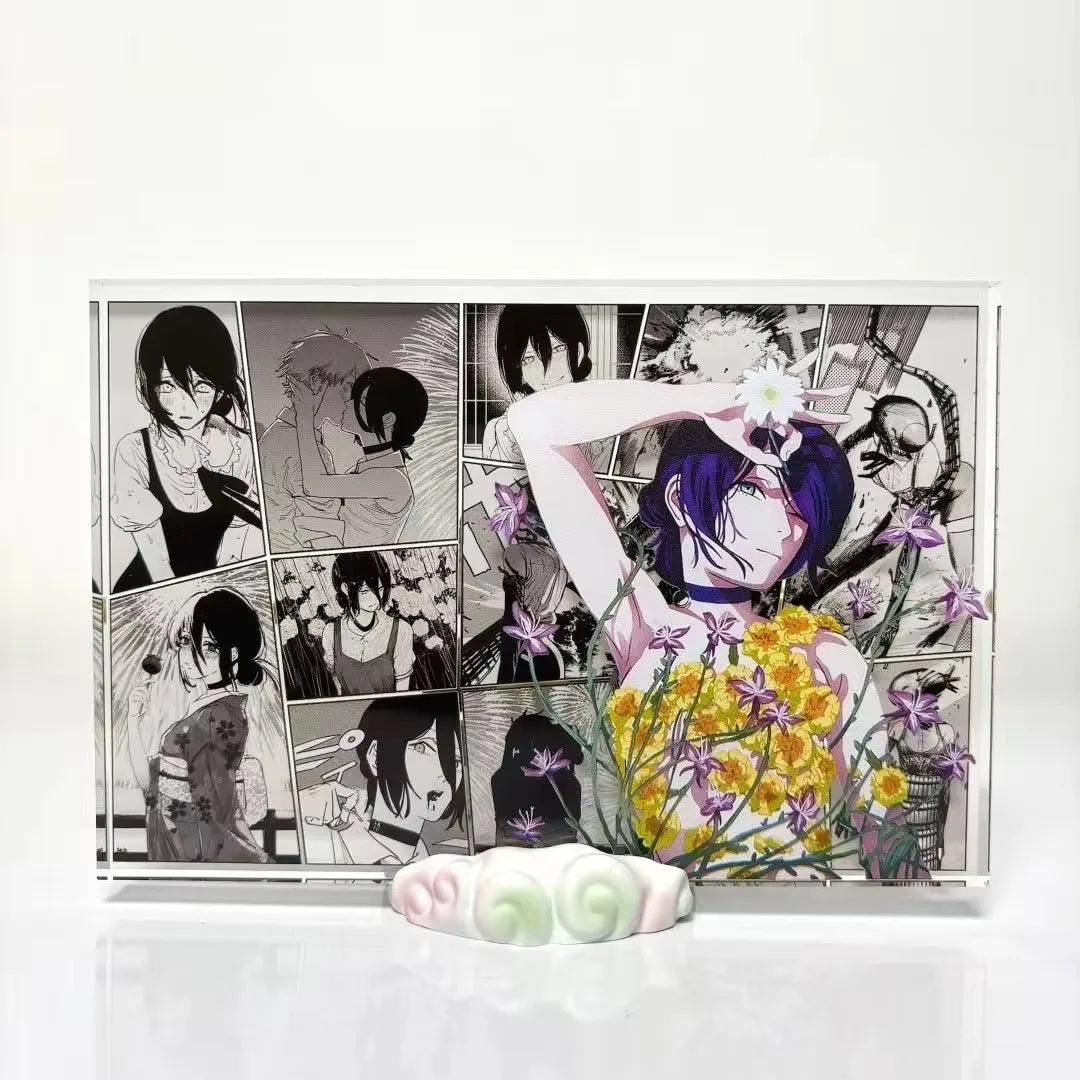 Anime Figure Denji and Reze Acrylic Stand Card Model Desktop Ornaments Decorative Props Cosplay Accessories Collect Gifts