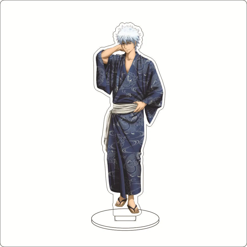 16CM Anime Gintama Sakata Gintoki Shimura Shinpachi Kagura Kondou Isao Okita Sougo Cos Acrylic Figure Stand Ornaments Gifts