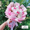 Hello Kitty Cartoon Plush Bouquet  Anime Rose Flowers Doll Home Wedding Decoration Christmas Valentine's Day Gift